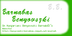 barnabas benyovszki business card